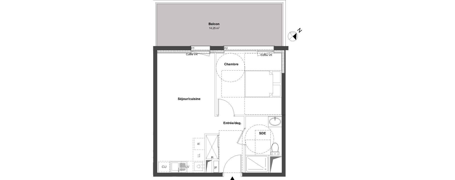 Appartement T2 de 38,23 m2 &agrave; Laxou Centre