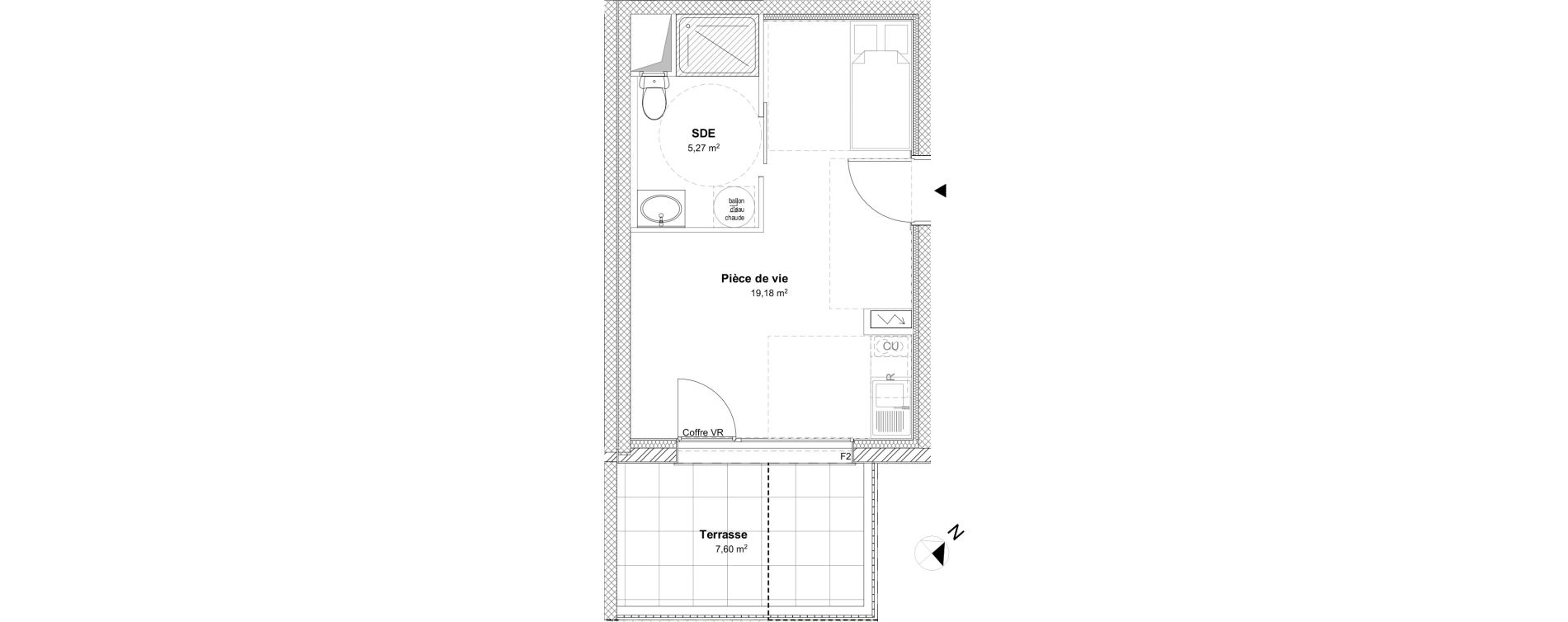Appartement T1 de 24,45 m2 &agrave; Laxou Centre