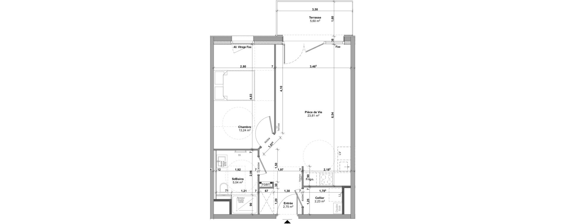 Appartement T2 de 47,07 m2 &agrave; Malz&eacute;ville Centre