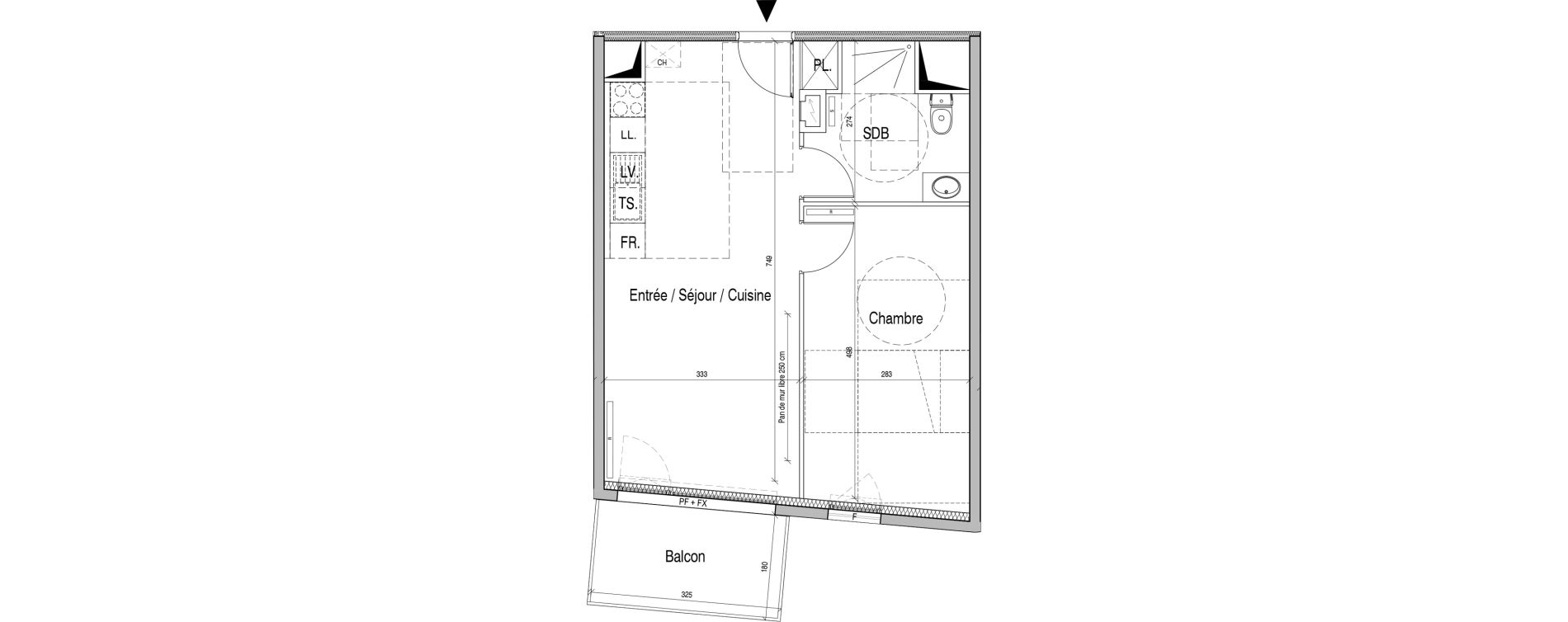 Appartement T2 de 45,92 m2 &agrave; Max&eacute;ville Centre