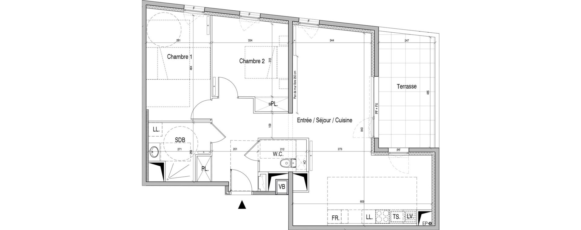 Appartement T3 de 79,29 m2 &agrave; Max&eacute;ville Centre