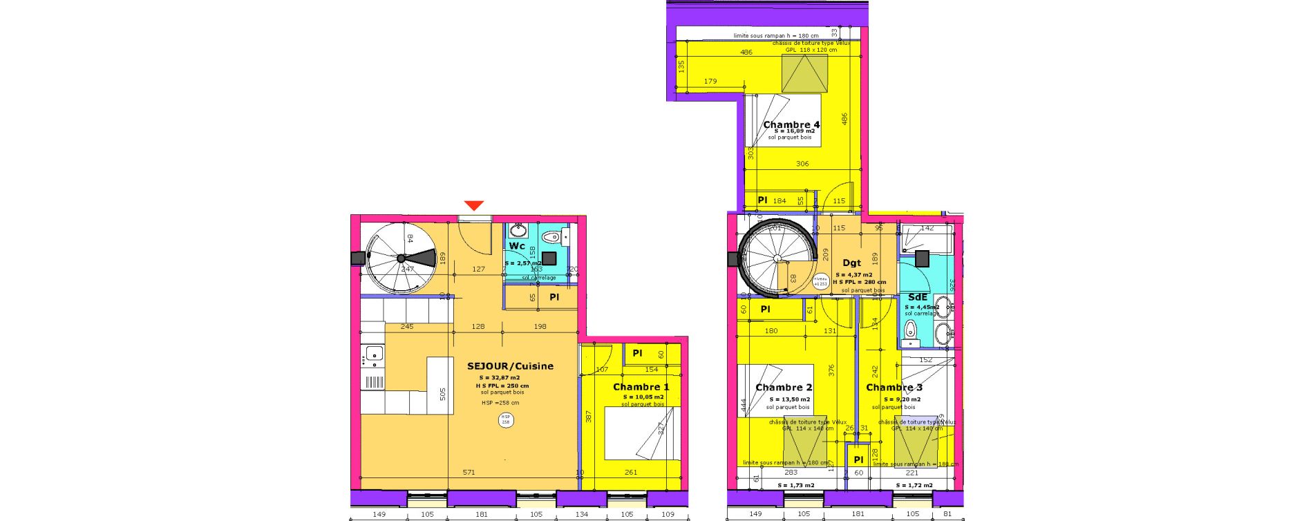 Duplex T5 de 91,26 m2 &agrave; Nancy Charles iii