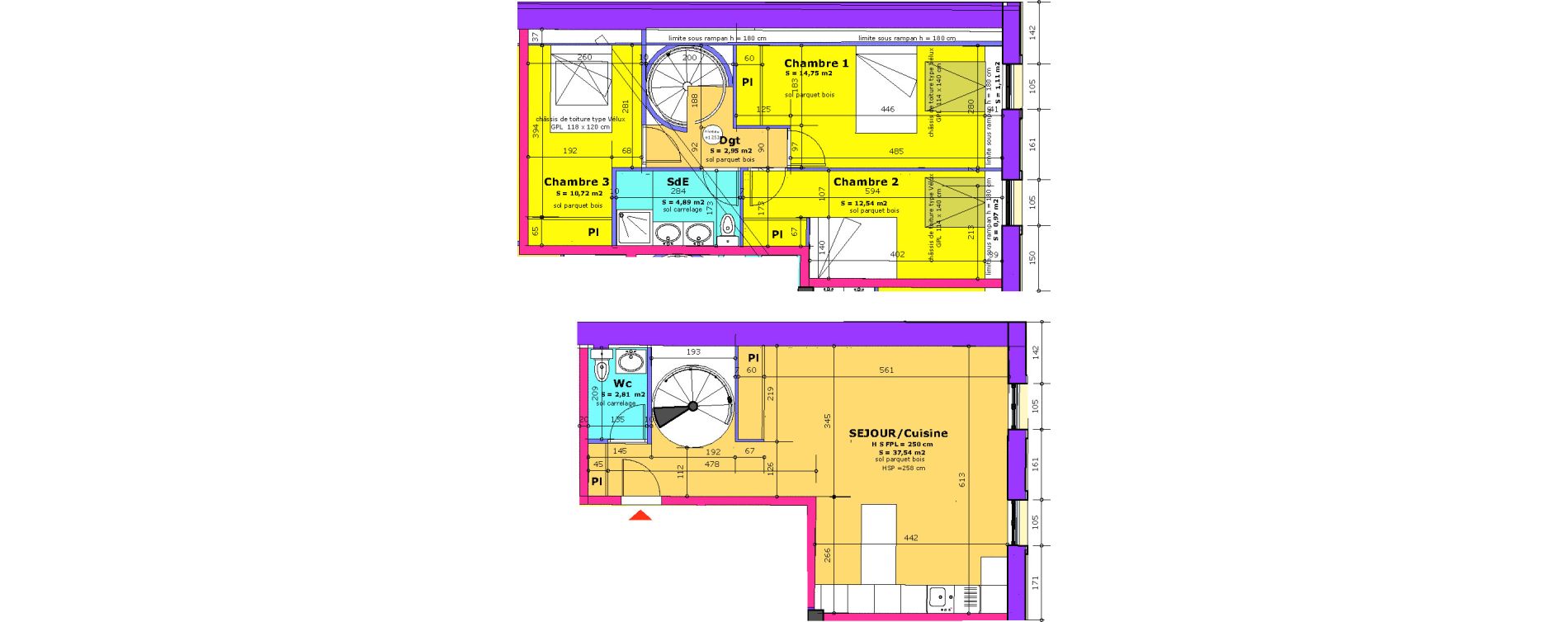Duplex T4 de 86,20 m2 &agrave; Nancy Charles iii
