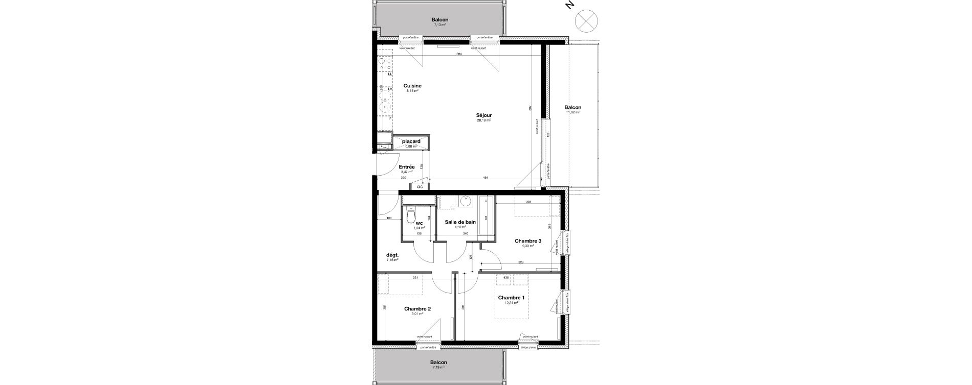 Appartement T4 de 84,92 m2 &agrave; Nancy Rives de meurthe