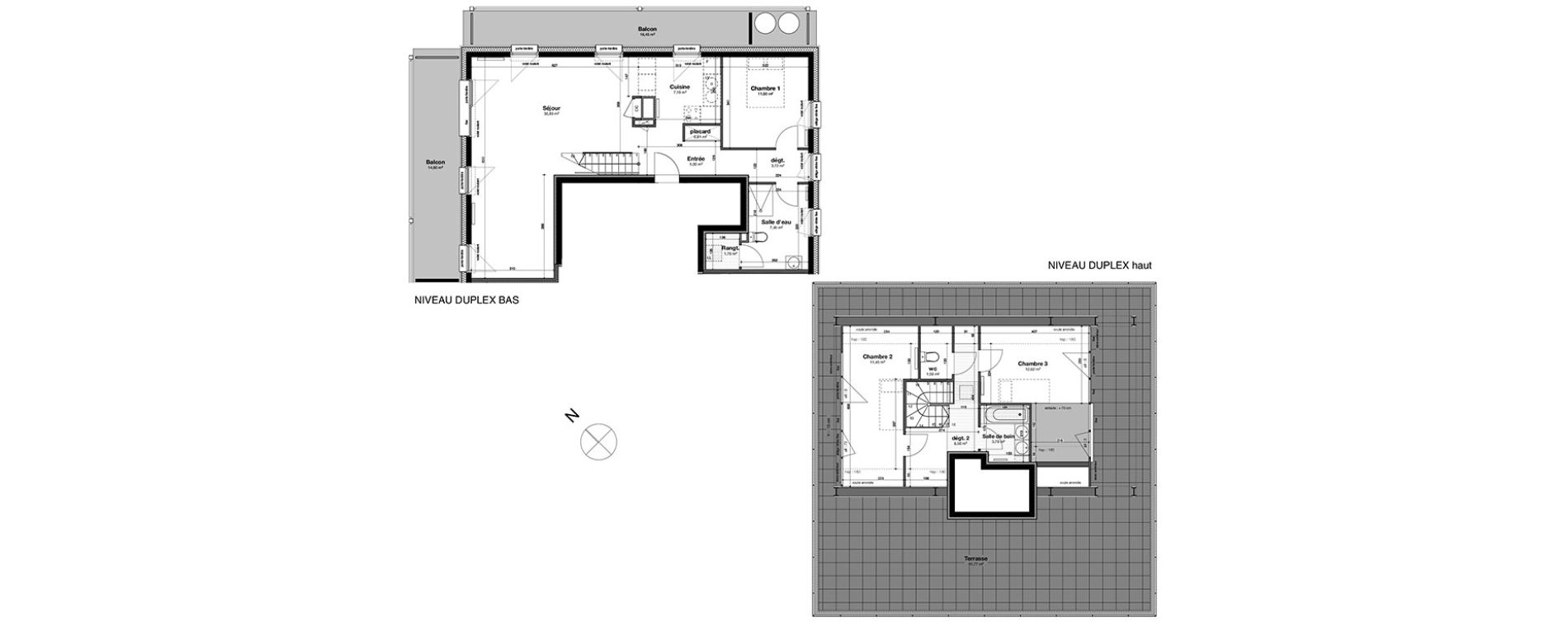 Duplex T4 de 109,71 m2 &agrave; Nancy Rives de meurthe