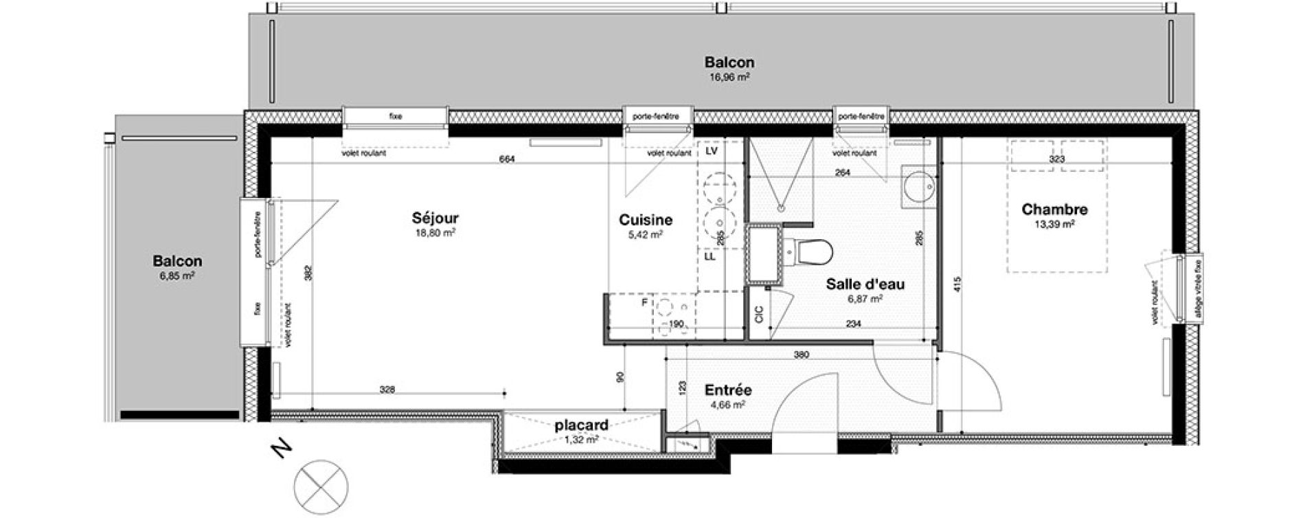 Appartement T2 de 50,46 m2 &agrave; Nancy Rives de meurthe