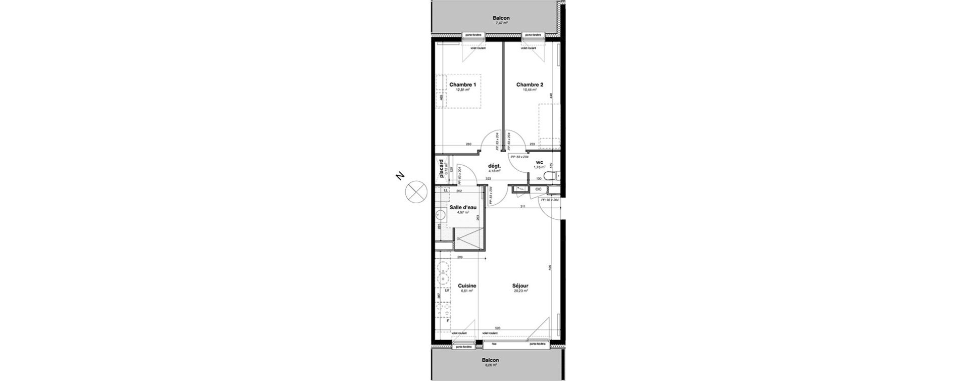 Appartement T3 de 61,72 m2 &agrave; Nancy Rives de meurthe