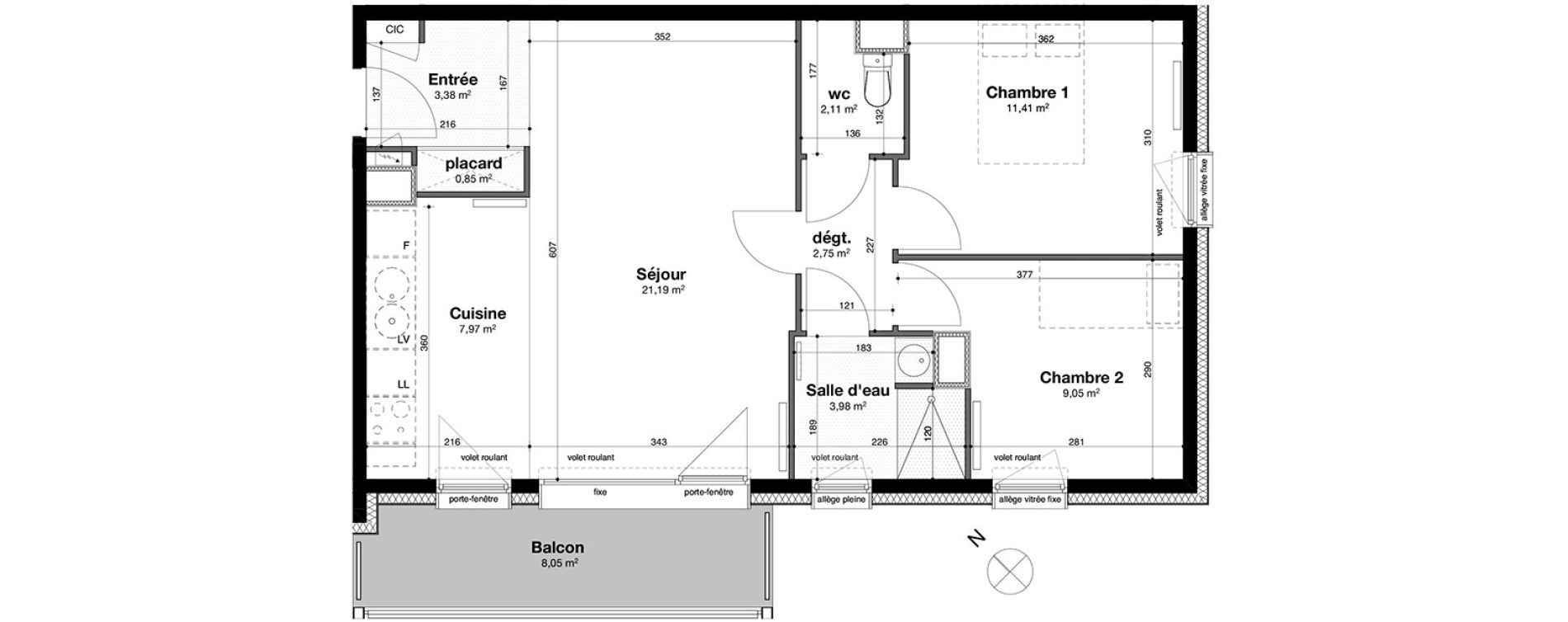 Appartement T3 de 62,69 m2 &agrave; Nancy Rives de meurthe