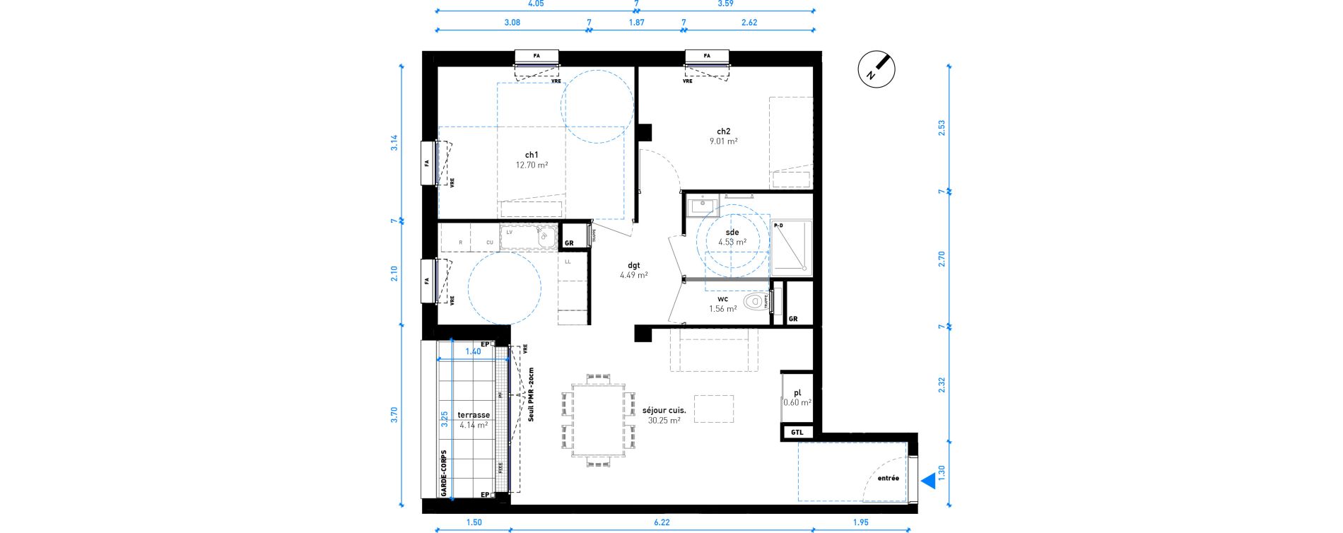 Appartement T3 de 63,15 m2 &agrave; Nancy Haussonville