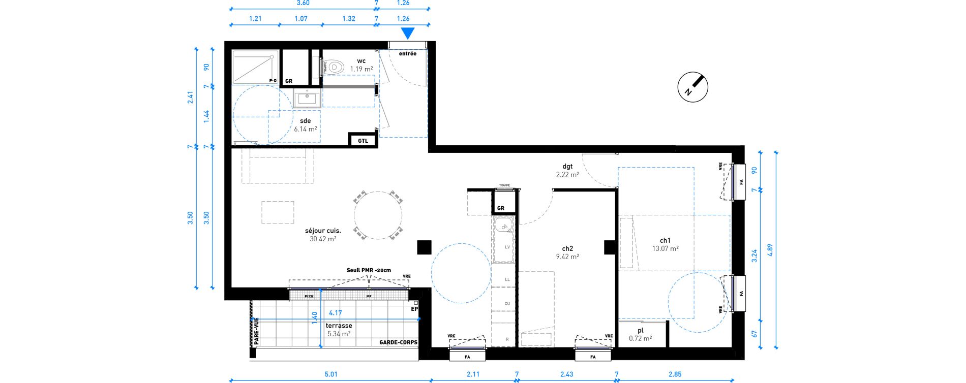 Appartement T3 de 63,17 m2 &agrave; Nancy Haussonville