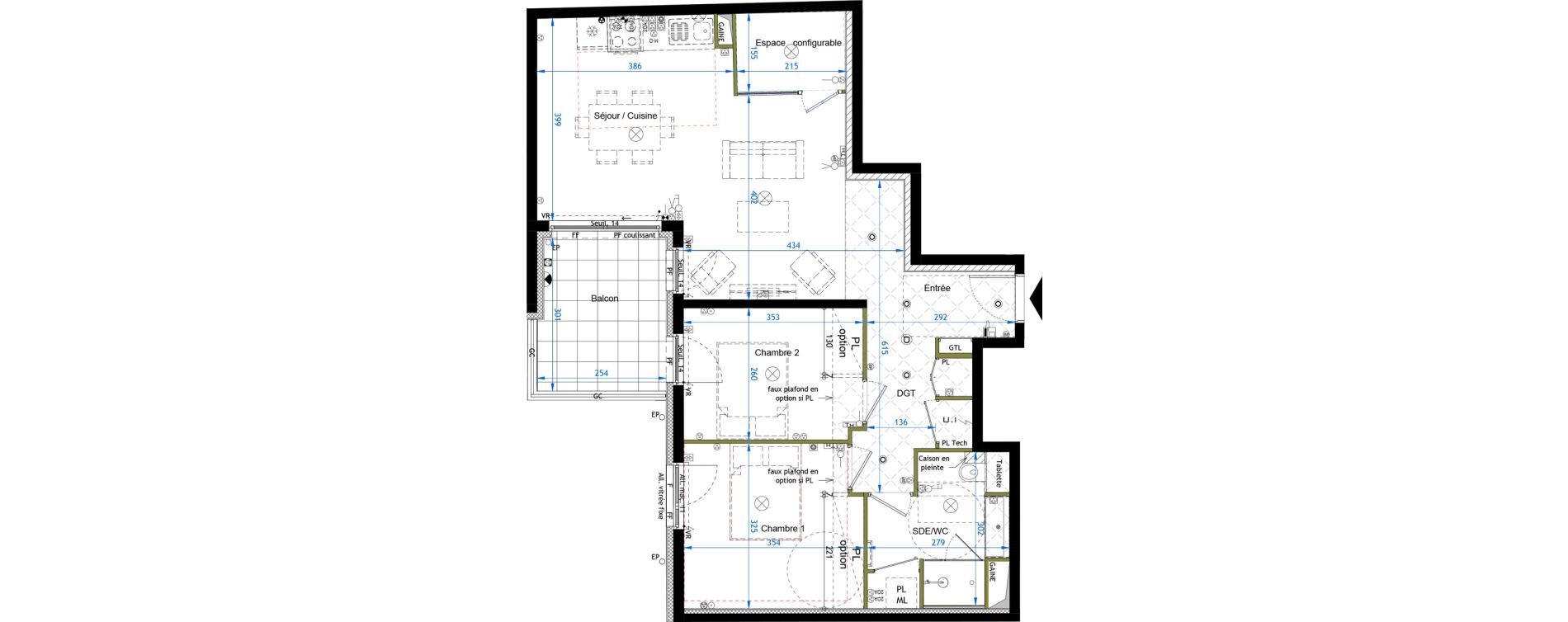 Appartement T3 de 67,90 m2 &agrave; Nancy Anatole france sud - bertin nord