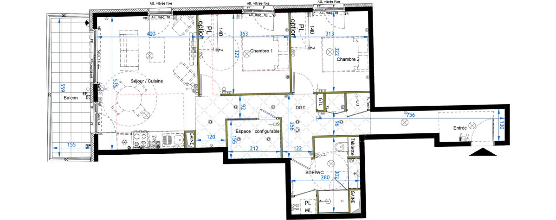 Appartement T3 de 70,28 m2 &agrave; Nancy Anatole france sud - bertin nord