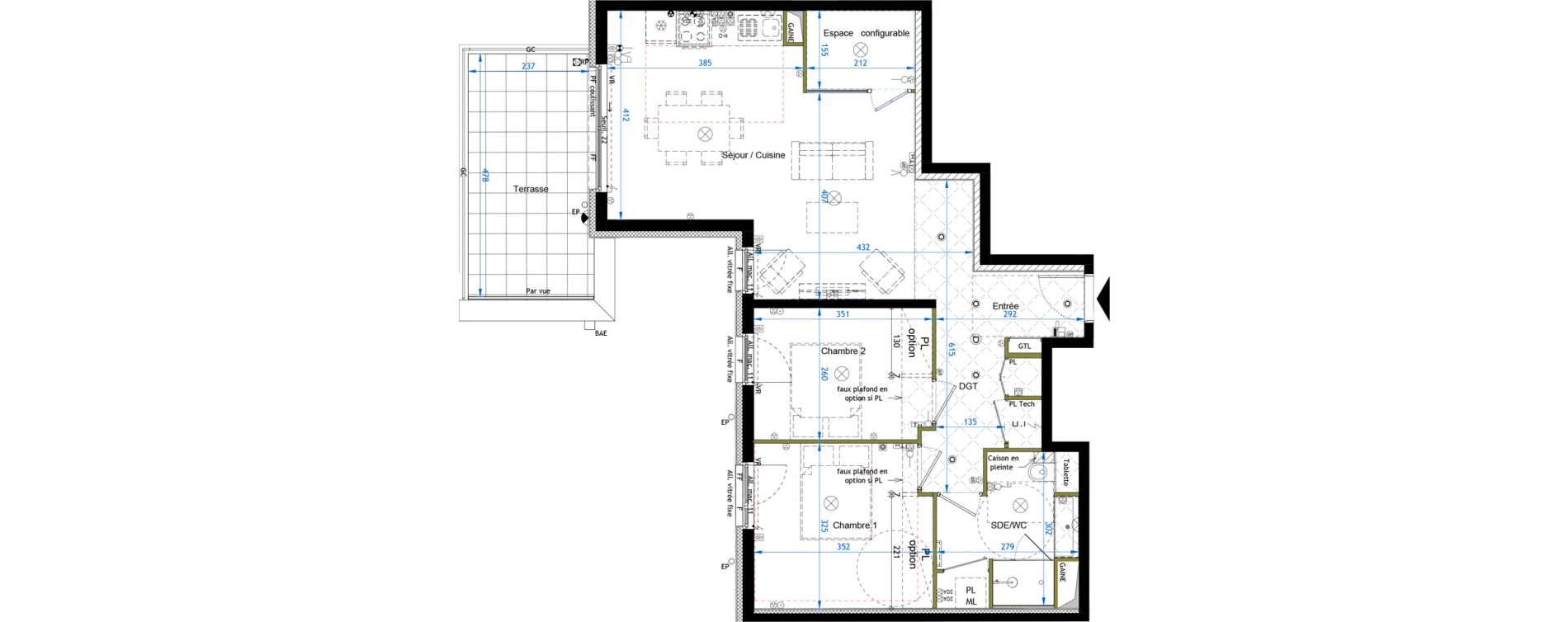 Appartement T3 de 68,07 m2 &agrave; Nancy Anatole france sud - bertin nord