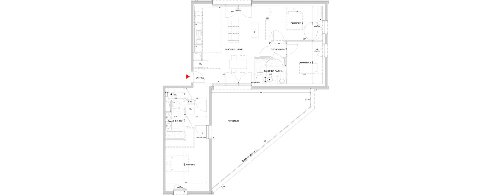 Appartement T4 de 91,31 m2 &agrave; Nancy Buth&eacute;gnemont