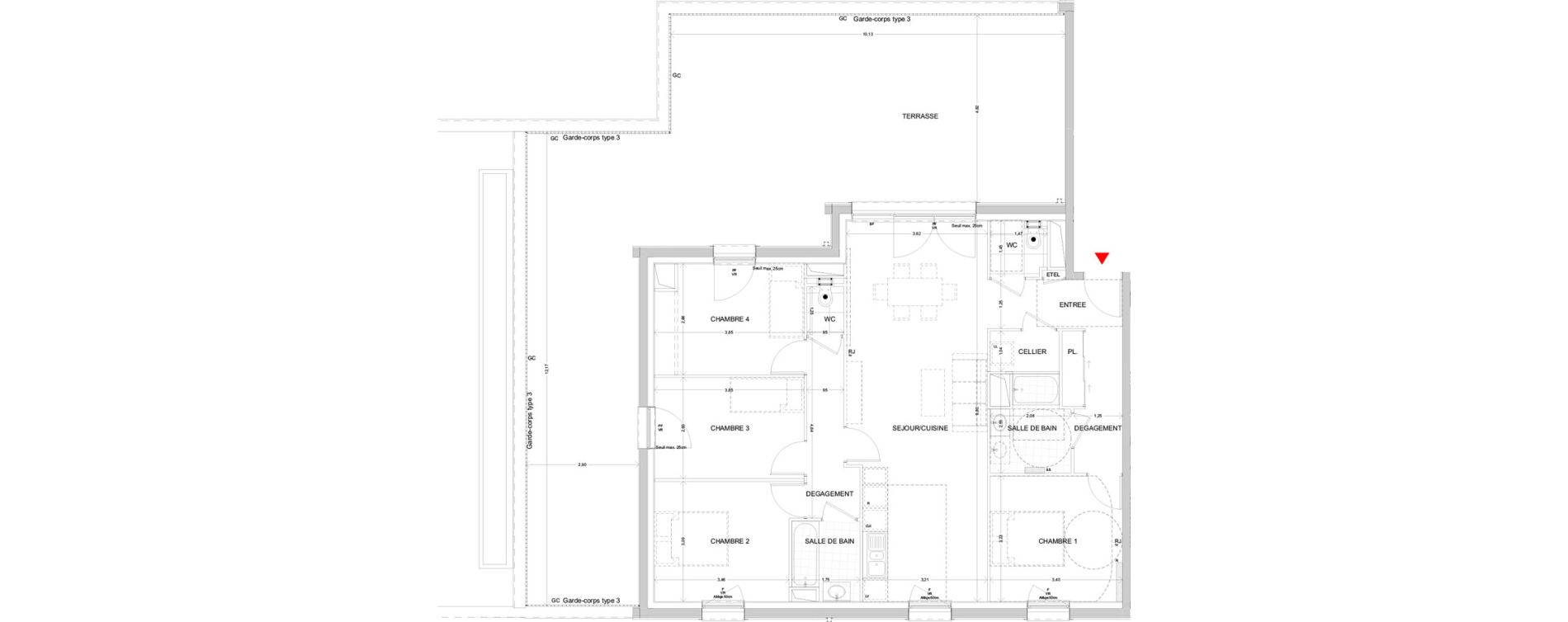 Appartement T5 de 103,83 m2 &agrave; Nancy Buth&eacute;gnemont