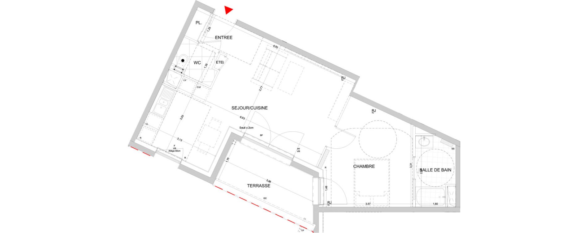 Appartement T2 de 48,31 m2 &agrave; Nancy Buth&eacute;gnemont