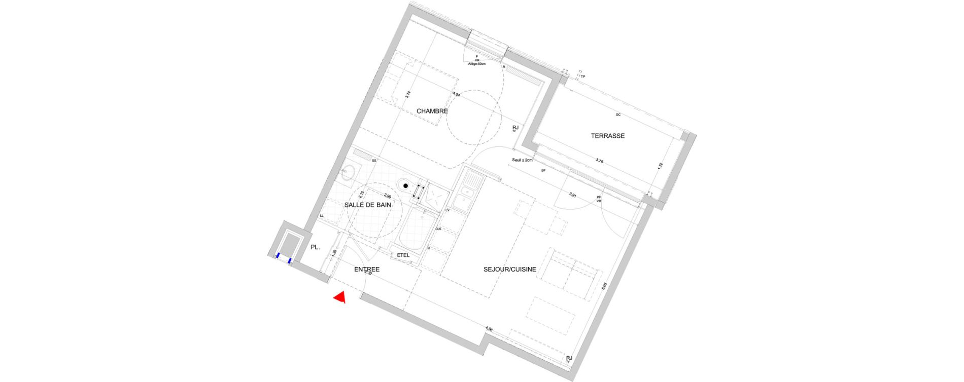 Appartement T2 de 47,62 m2 &agrave; Nancy Buth&eacute;gnemont