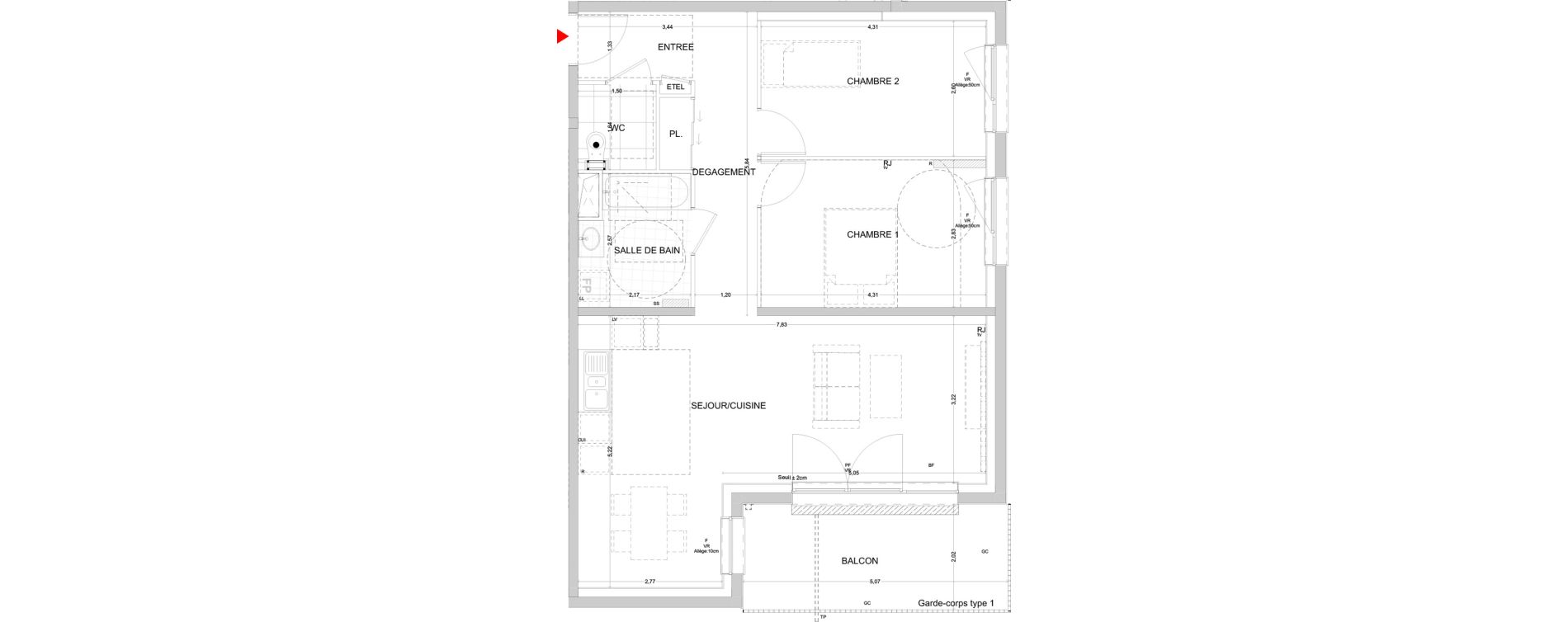 Appartement T3 de 72,47 m2 &agrave; Nancy Buth&eacute;gnemont