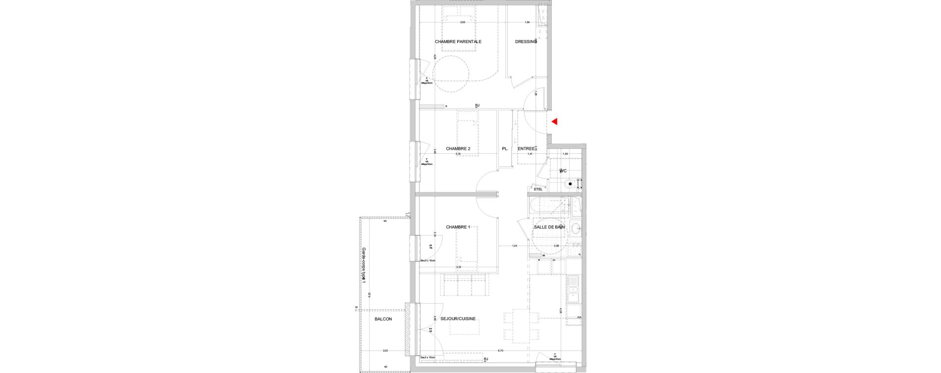 Appartement T4 de 86,22 m2 &agrave; Nancy Buth&eacute;gnemont