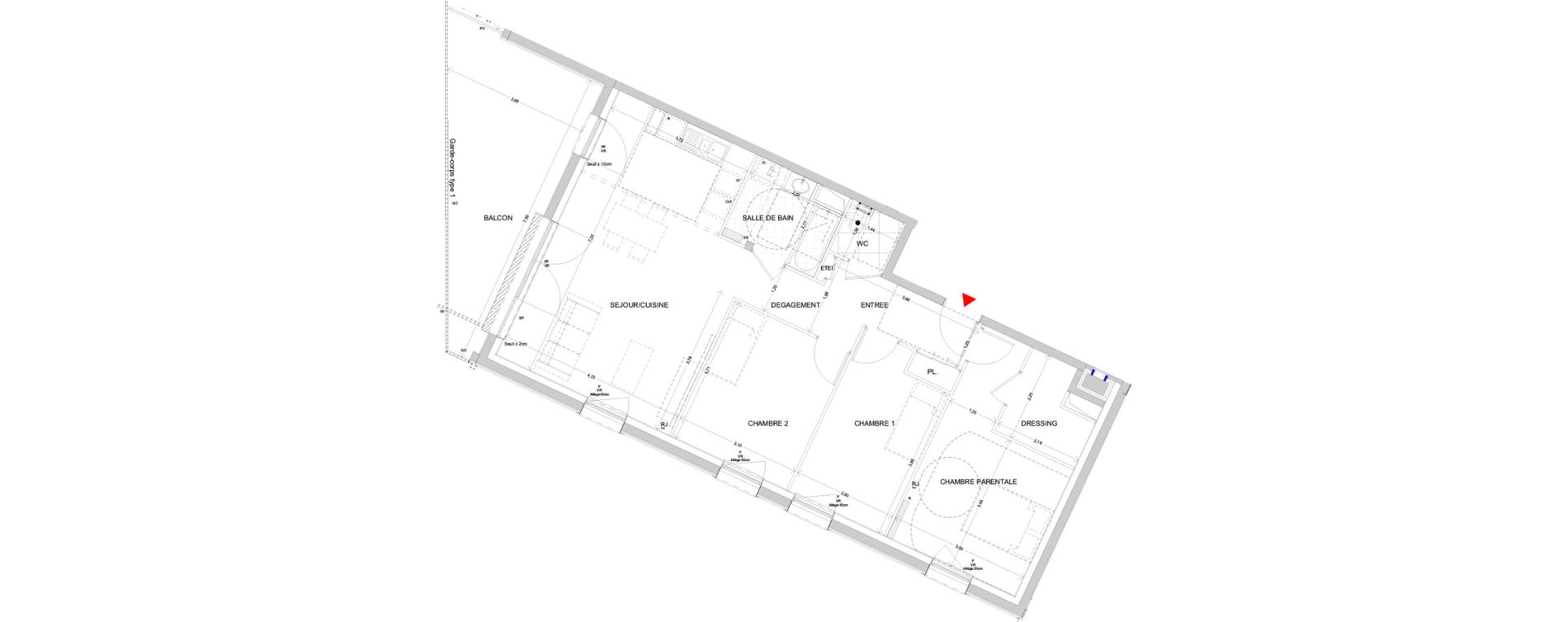 Appartement T4 de 88,89 m2 &agrave; Nancy Buth&eacute;gnemont