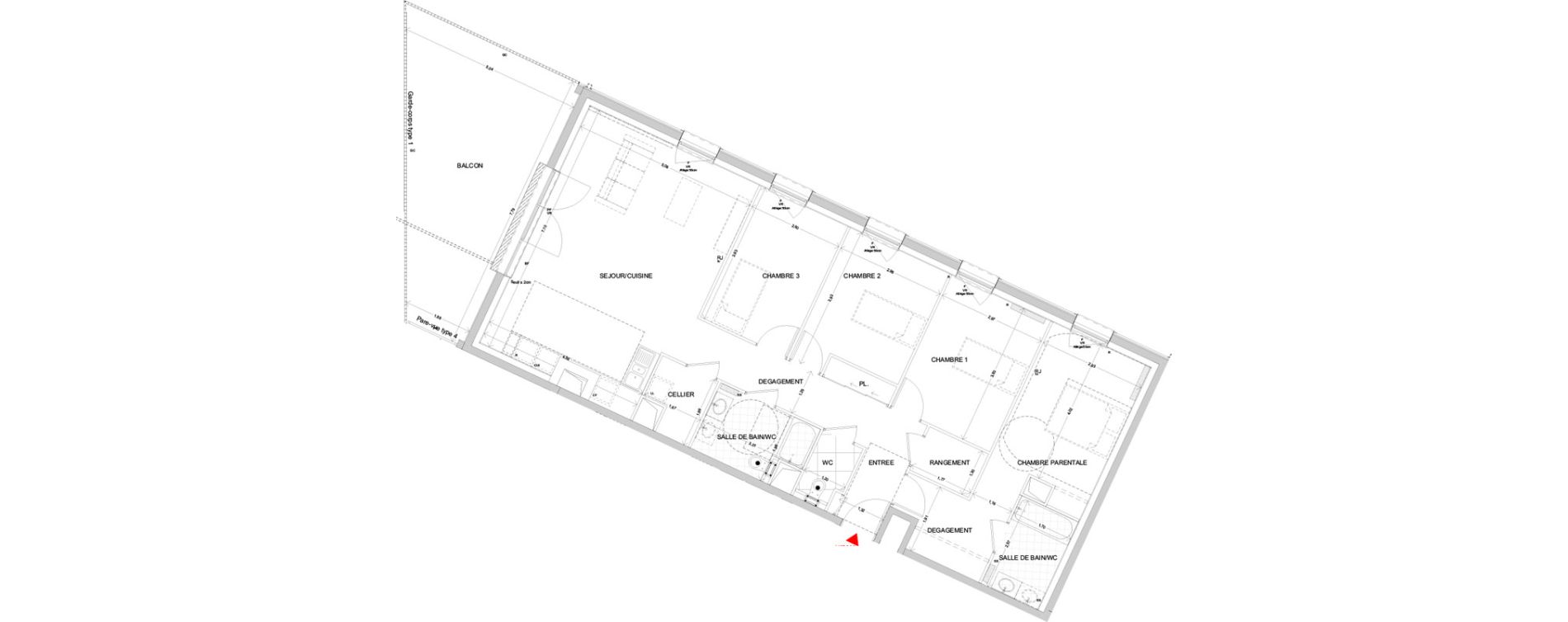 Appartement T5 de 115,02 m2 &agrave; Nancy Buth&eacute;gnemont