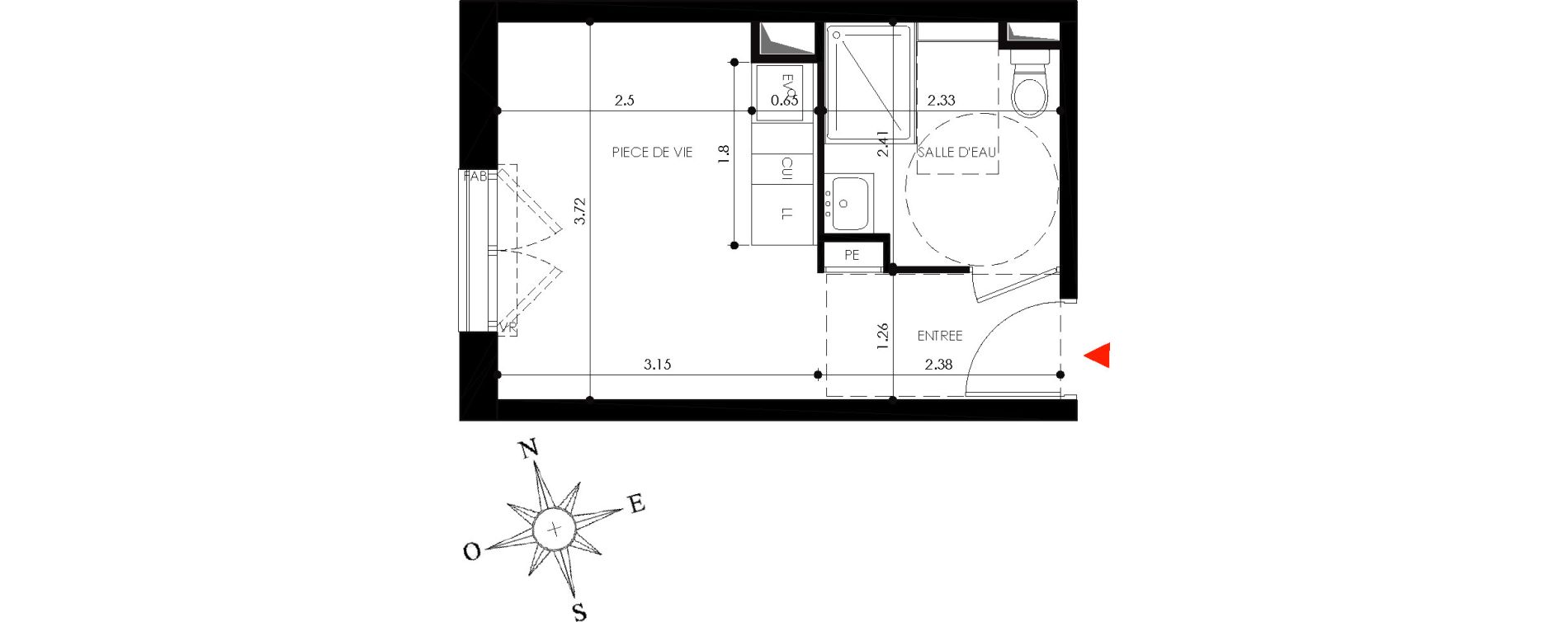 Appartement T1 de 20,00 m2 &agrave; Nancy Grand coeur