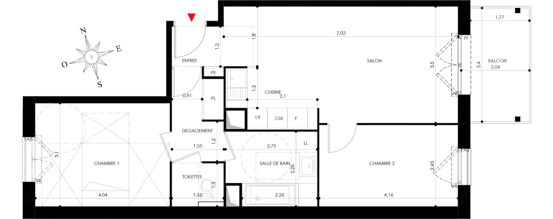 Appartement T3 de 61,00 m2 &agrave; Nancy Grand coeur