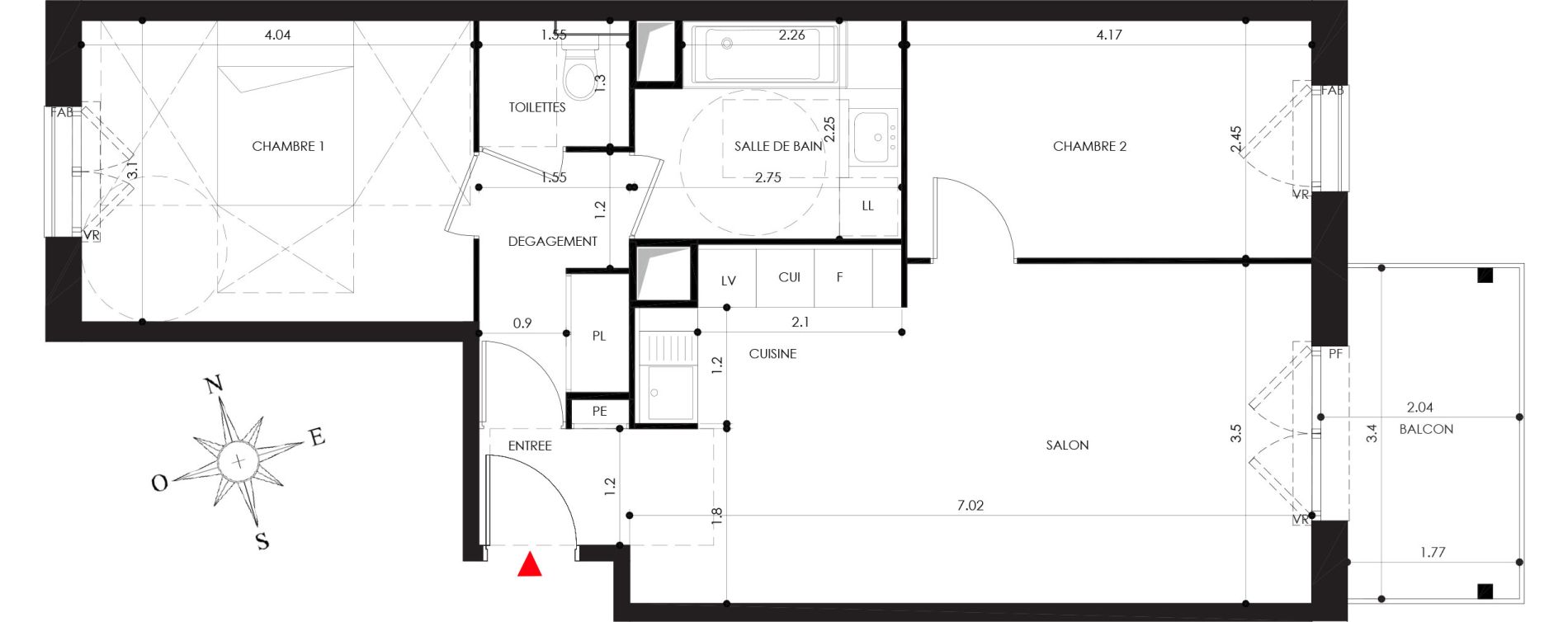 Appartement T3 de 61,00 m2 &agrave; Nancy Grand coeur