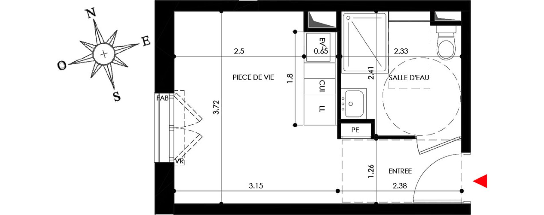 Appartement T1 de 20,00 m2 &agrave; Nancy Grand coeur
