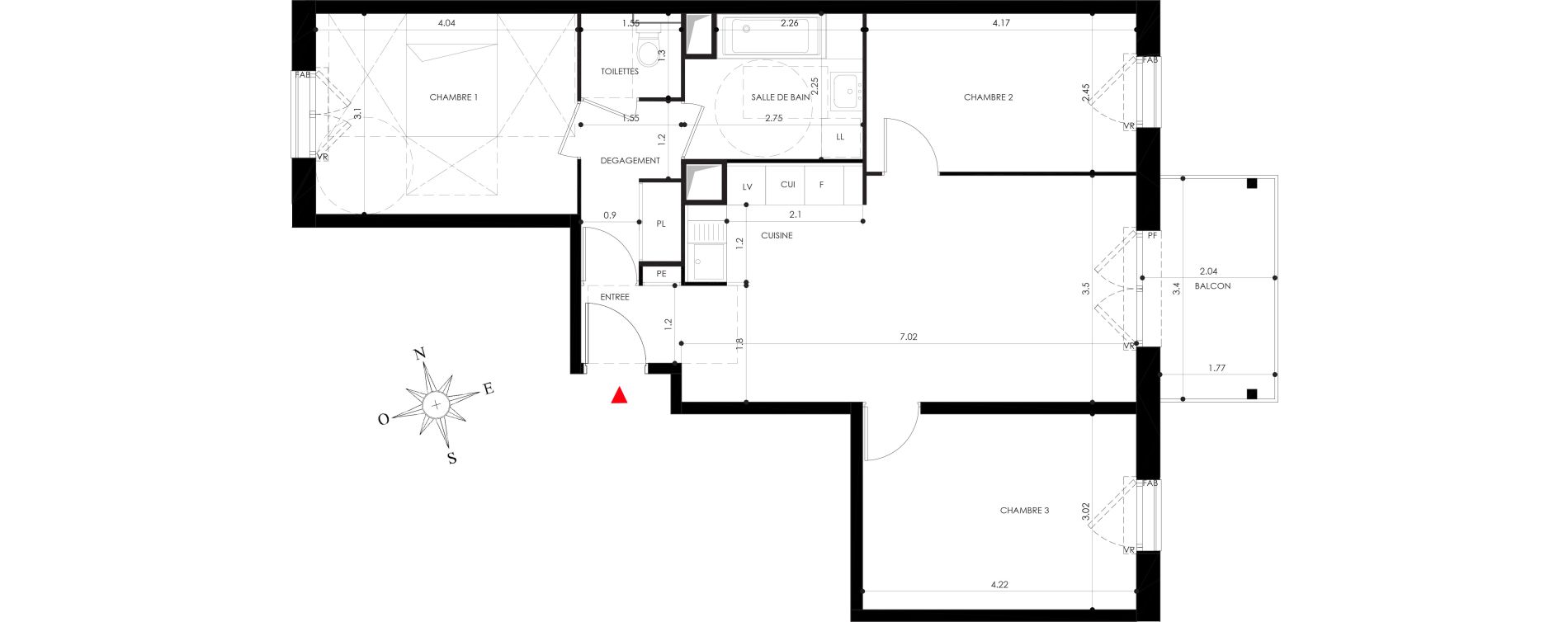 Appartement T4 de 74,00 m2 &agrave; Nancy Grand coeur