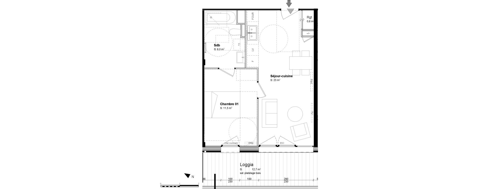 Appartement T2 de 41,10 m2 &agrave; Nancy Grand coeur