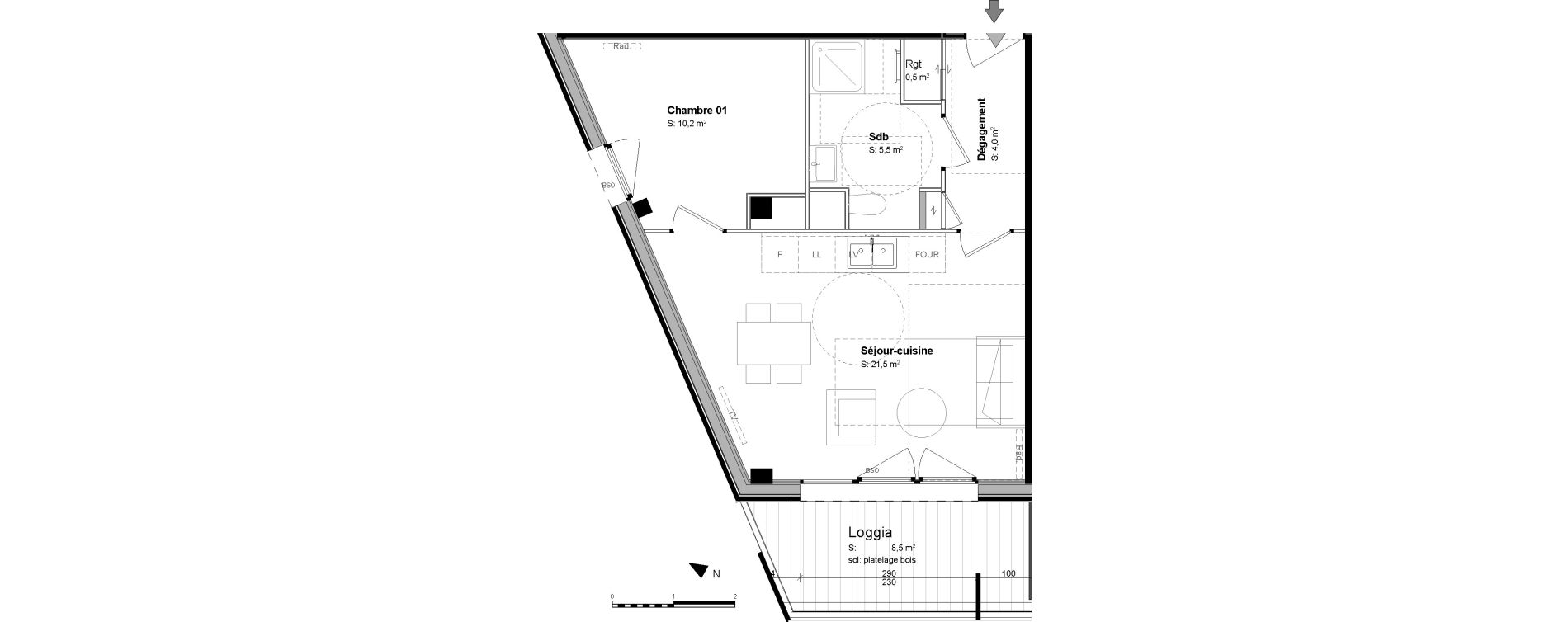 Appartement T2 de 41,70 m2 &agrave; Nancy Grand coeur