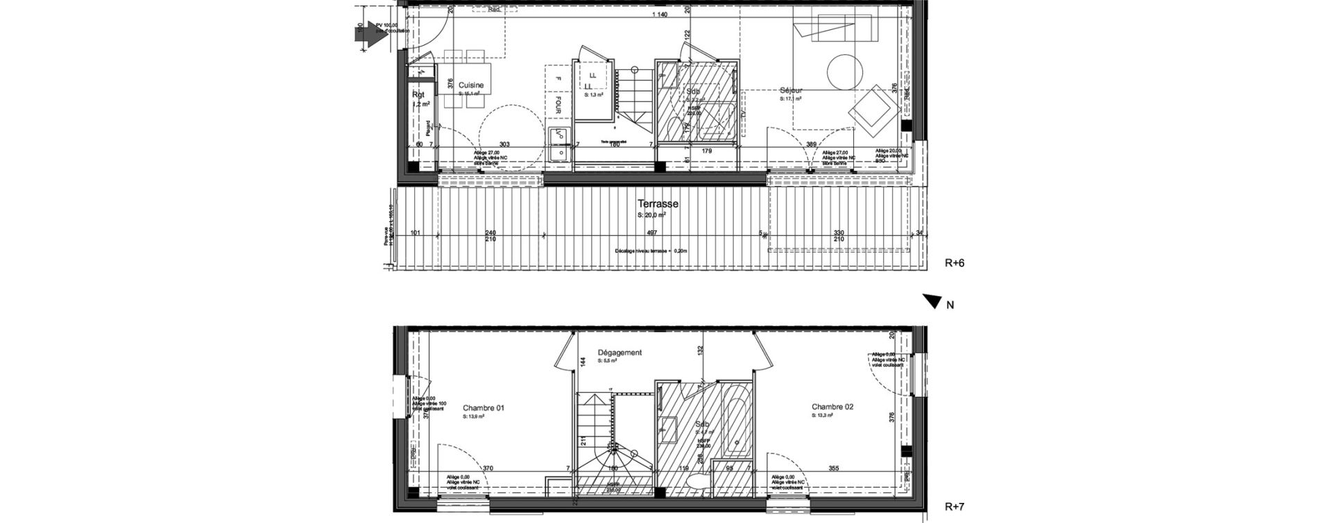 Duplex T3 de 75,30 m2 &agrave; Nancy Grand coeur