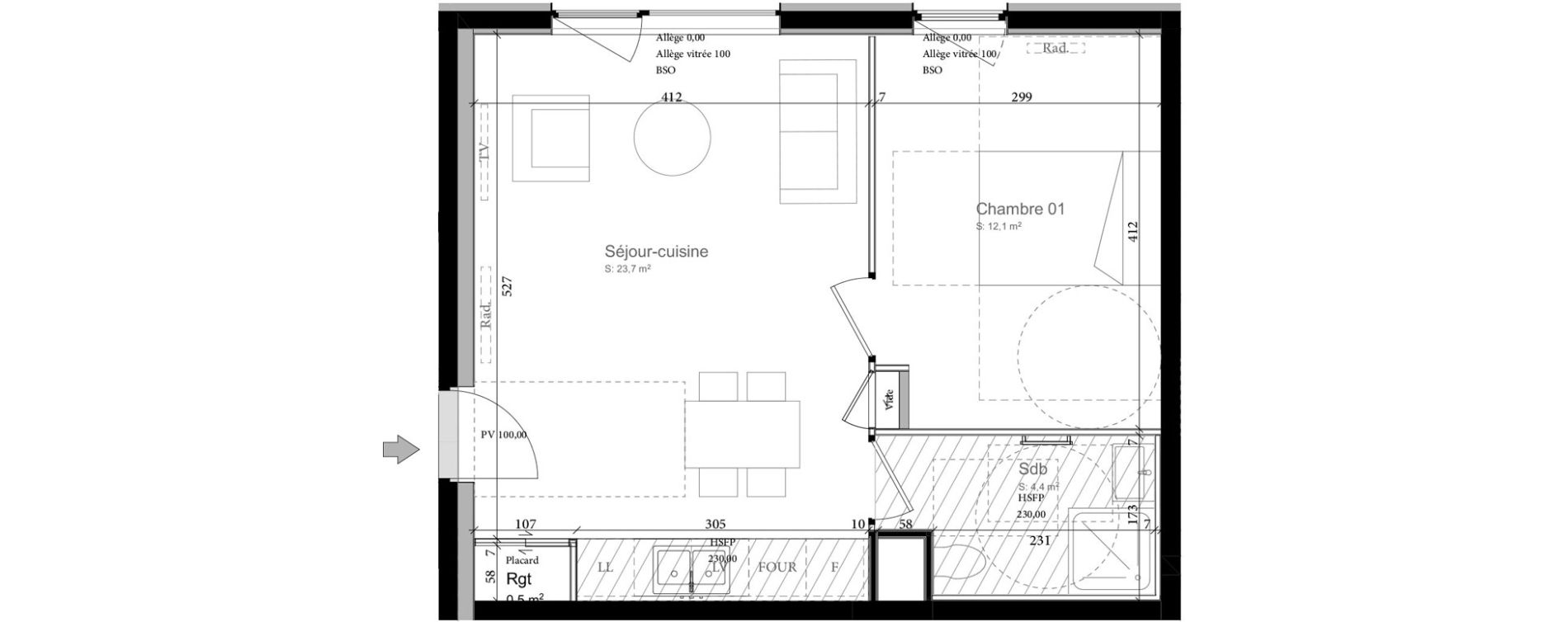 Appartement T2 de 40,70 m2 &agrave; Nancy Grand coeur