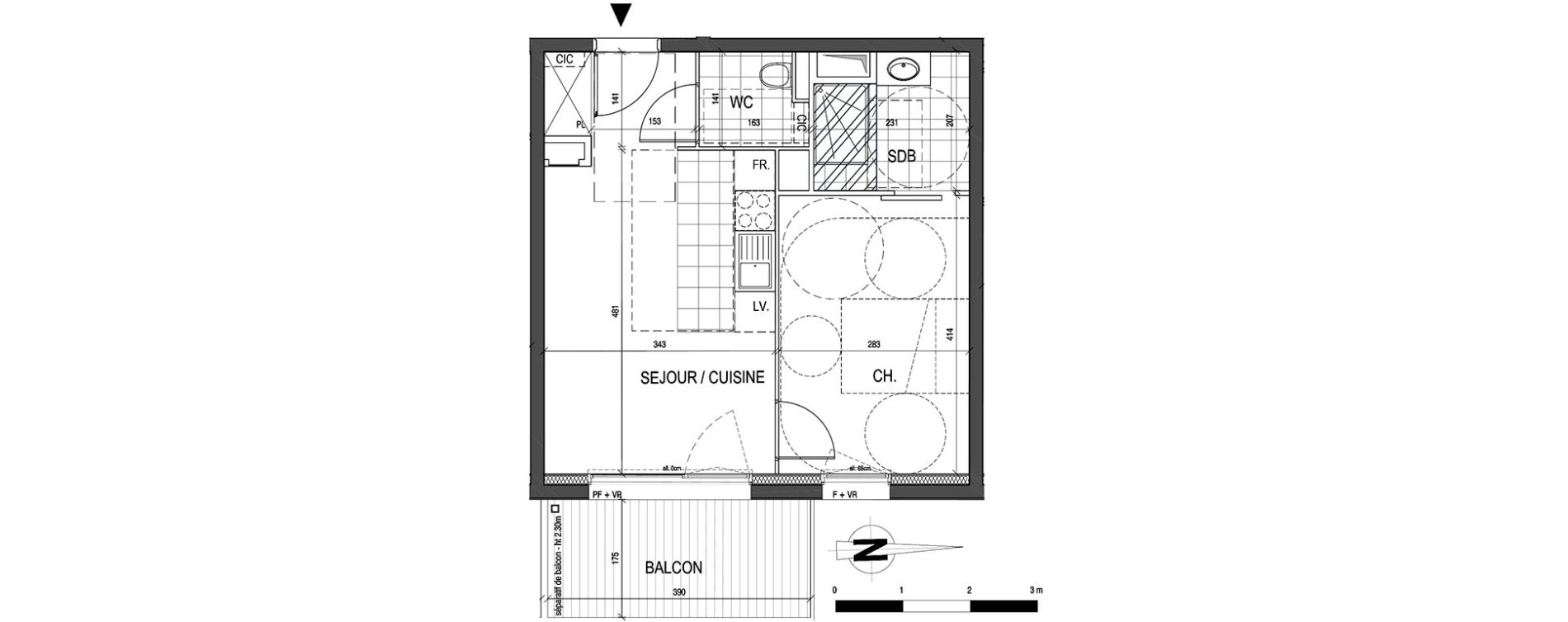 Appartement T2 de 37,58 m2 &agrave; Nancy Nancy bonsecours