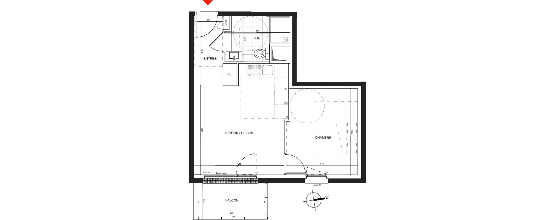 Appartement T2 de 38,30 m2 &agrave; Nancy Charles iii