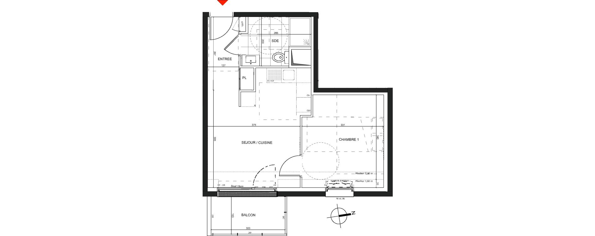 Appartement T2 de 36,80 m2 &agrave; Nancy Charles iii