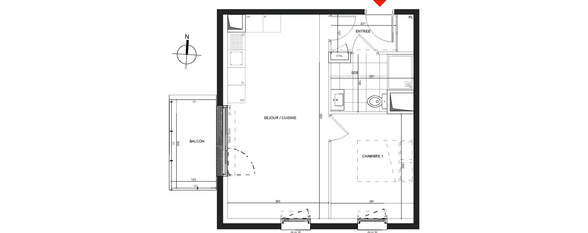 Appartement T2 de 41,60 m2 &agrave; Nancy Charles iii
