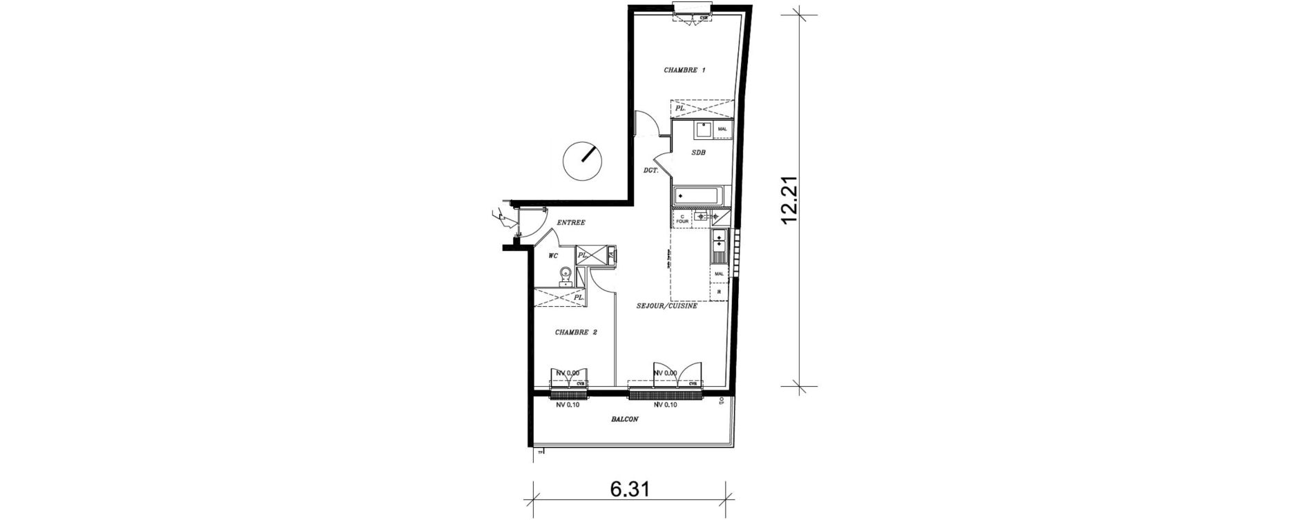 Appartement T3 de 57,60 m2 &agrave; Nancy Marcel brot