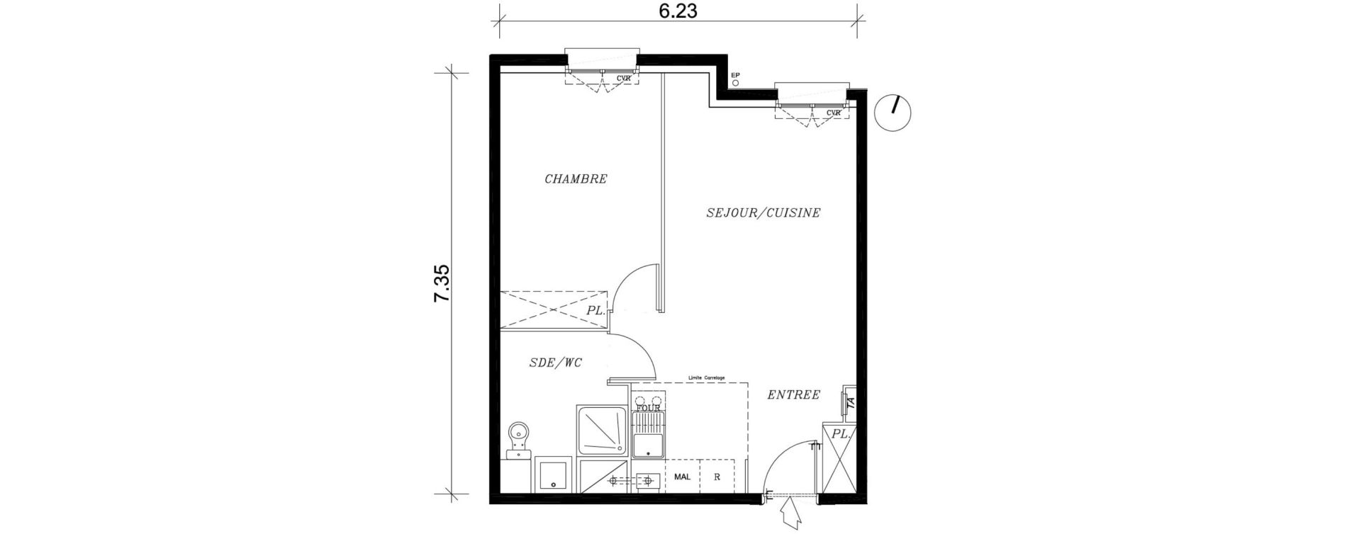 Appartement T2 de 42,92 m2 &agrave; Nancy Marcel brot