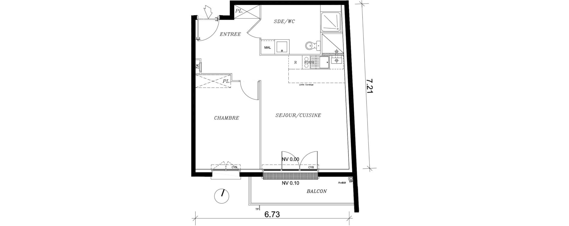 Appartement T2 de 44,26 m2 &agrave; Nancy Marcel brot