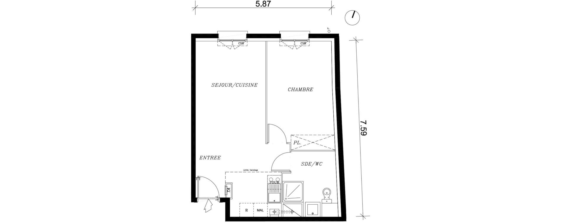 Appartement T2 de 42,92 m2 &agrave; Nancy Marcel brot