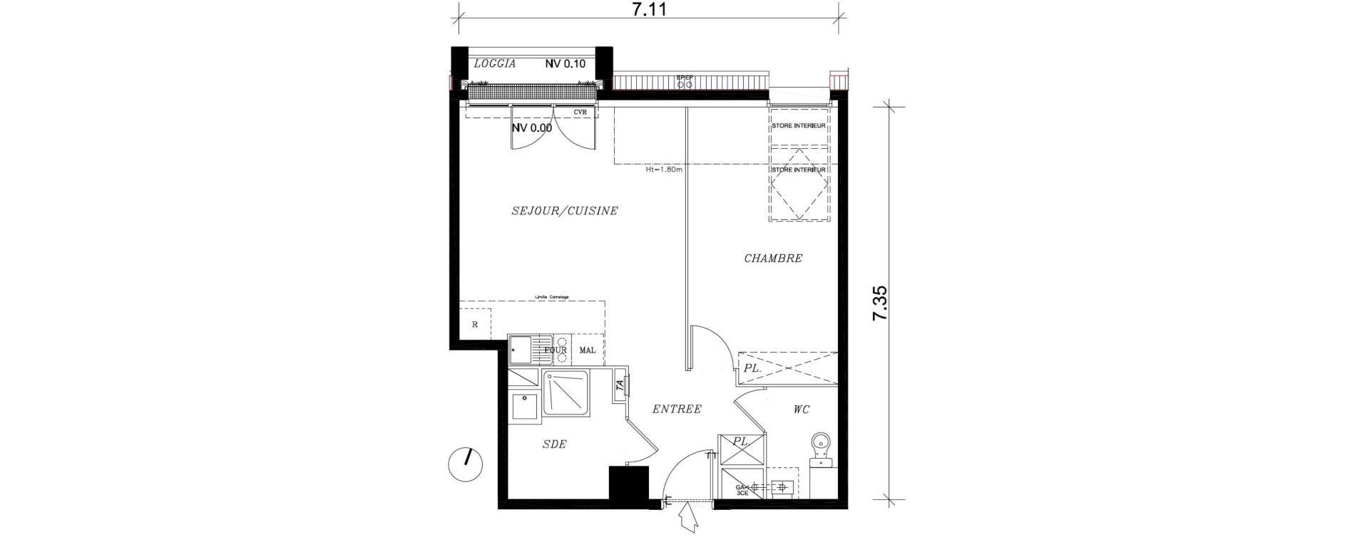 Appartement T2 de 42,91 m2 &agrave; Nancy Marcel brot