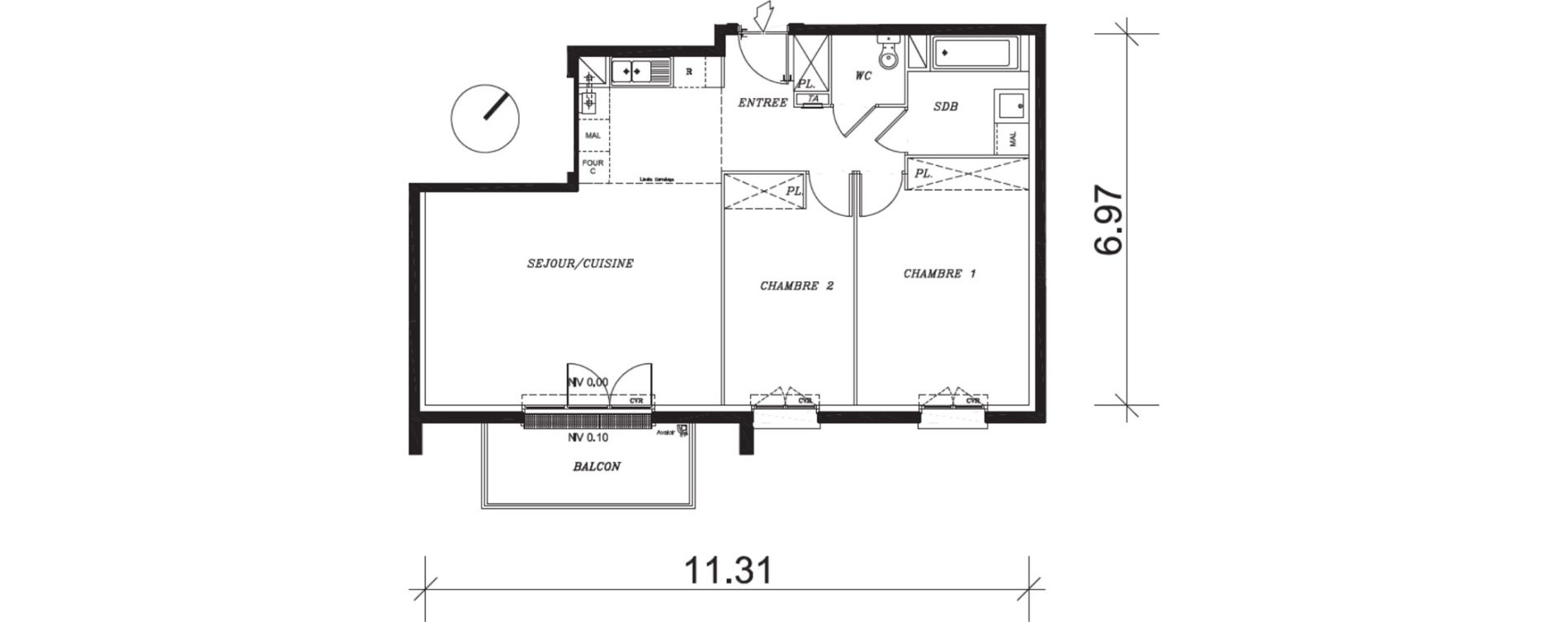 Appartement T3 de 67,37 m2 &agrave; Nancy Marcel brot