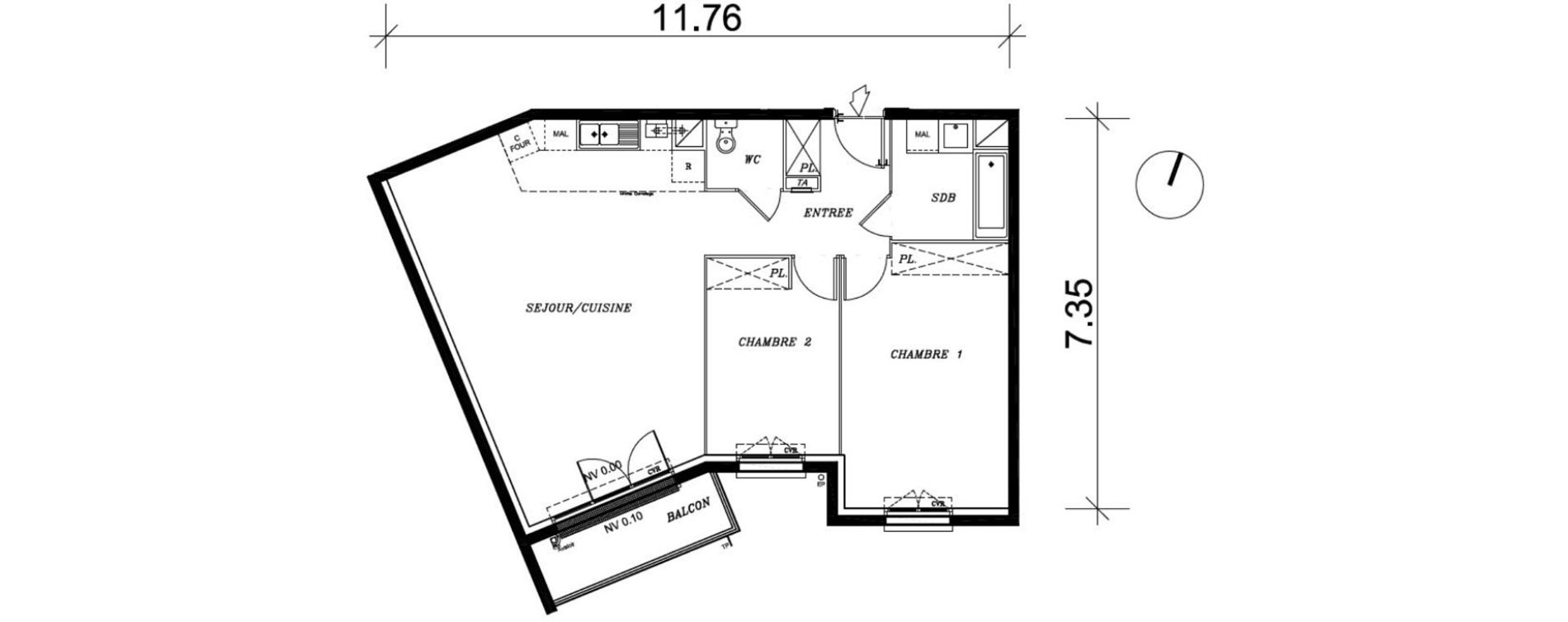 Appartement T3 de 71,11 m2 &agrave; Nancy Marcel brot