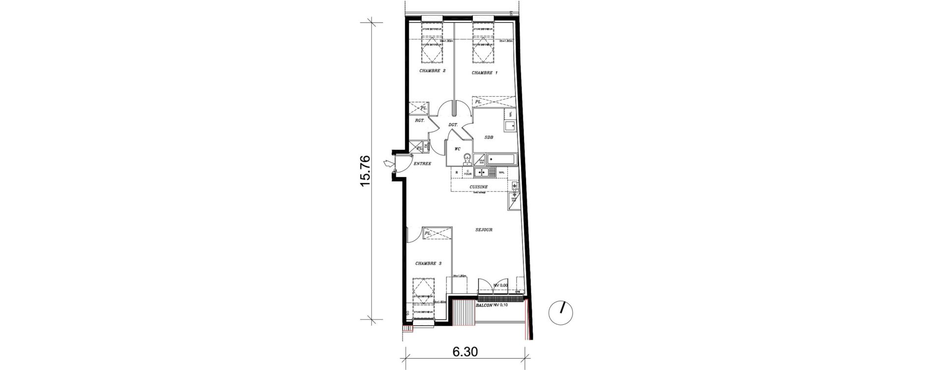 Appartement T4 de 77,53 m2 &agrave; Nancy Marcel brot