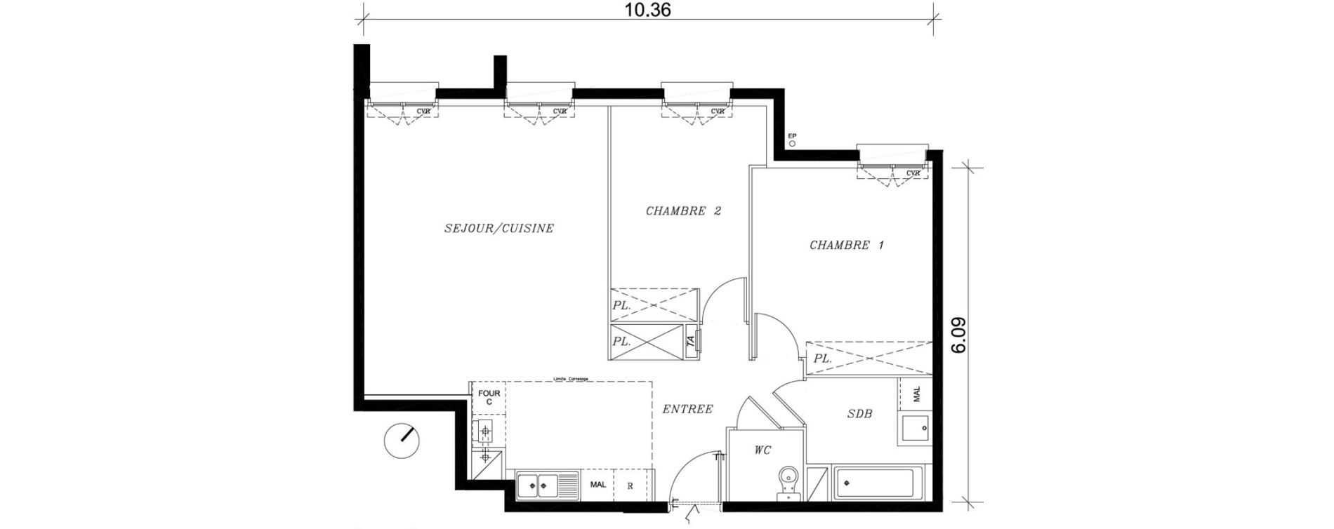 Appartement T3 de 65,29 m2 &agrave; Nancy Marcel brot