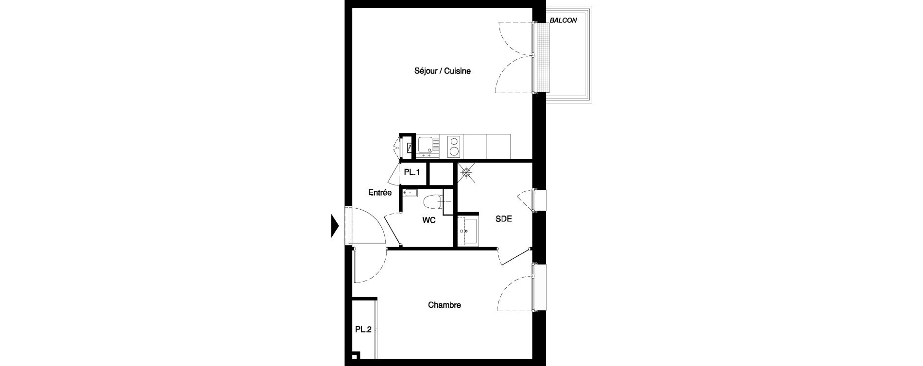 Appartement T2 de 40,09 m2 &agrave; Nancy Rives de meurthe