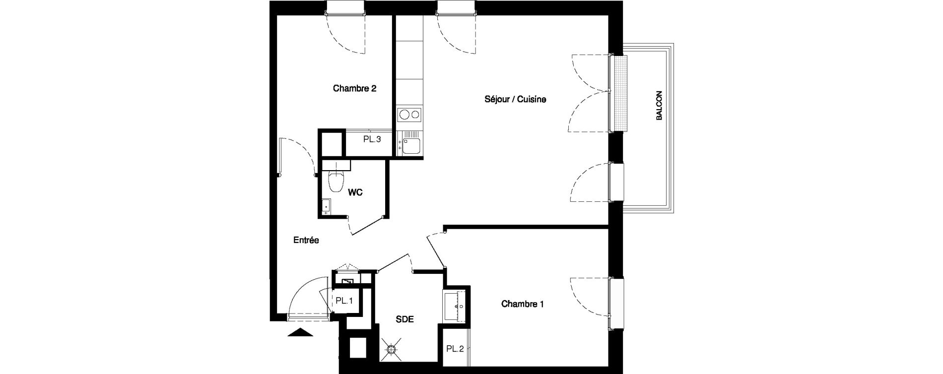 Appartement T3 meublé de 58,78 m2 à Nancy Rives de meurthe