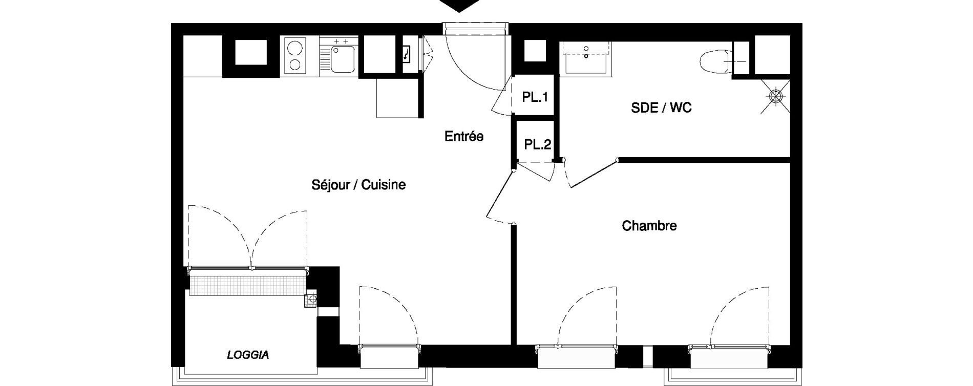 Appartement T2 de 38,56 m2 &agrave; Nancy Rives de meurthe